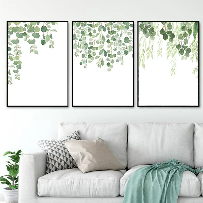 

Nordic Tropical Leaf Posters Prints Green Leaves Canvas Painting Botanical Nursery Wall Art Pictures for Living Room Home Decor