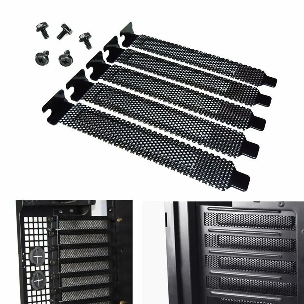 1 Set Computer PC Case PCI Slot Duster 2021 Filter Cover Baffle With Screws