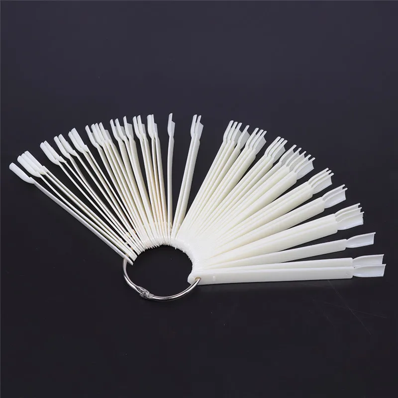 Хит продаж 50x веерообразные натуральные накладные ногти для дизайна ногтей