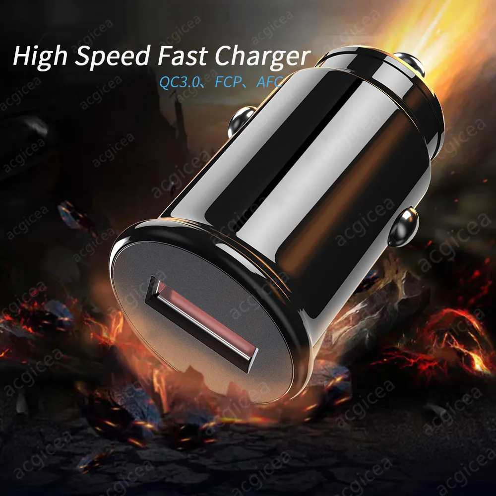 Автомобильное зарядное устройство Mini для быстрой зарядки 3 0 быстрое USB с 1 портом