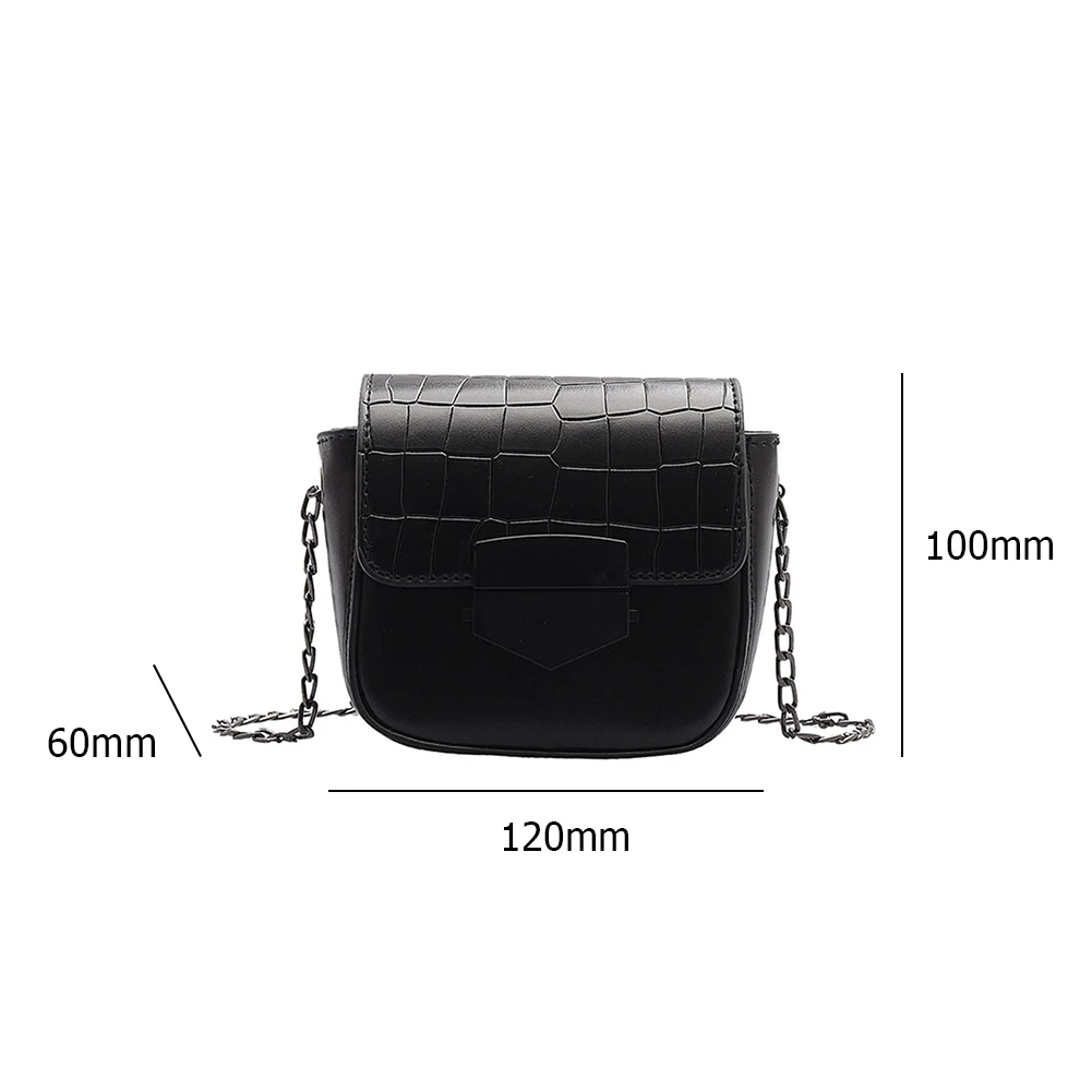 

Fashion Crocodile PU Leather Women's Shoulder Crossbody Bag Casual Solid Color Thin Metal Chain Handbag Small Travel Money Purse