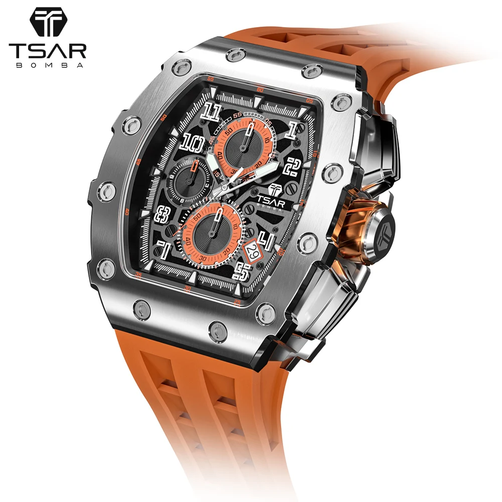 

Часы мужские Кварцевые водонепроницаемые 50 м с хронографом и корпусом из нержавеющей стали