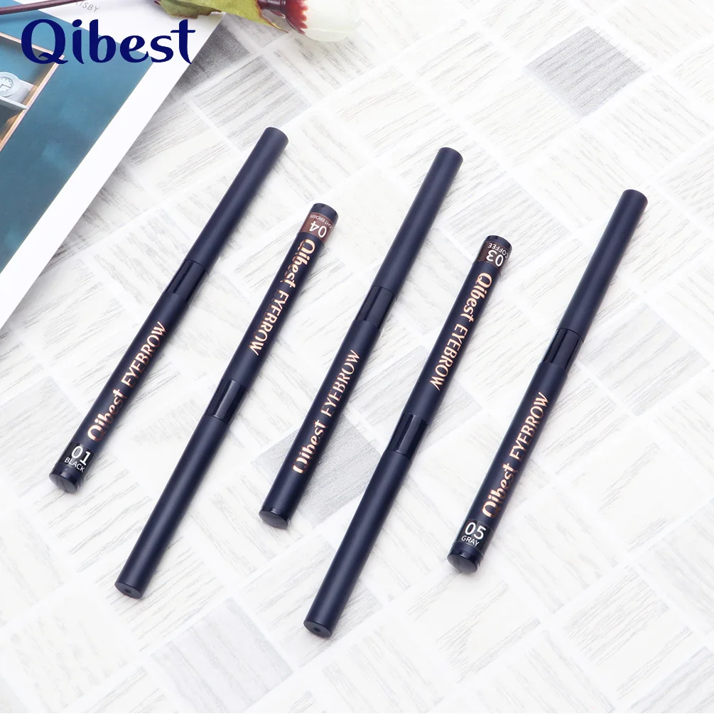 Qibest 5 цветов натуральный Водостойкий карандаш для бровей стойкий тени полная