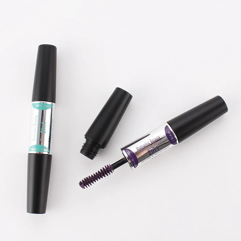 

4-color slim styling double-headed mascara is not easy to smudge long-lasting waterproof and sweatproof color mascara cosmetics