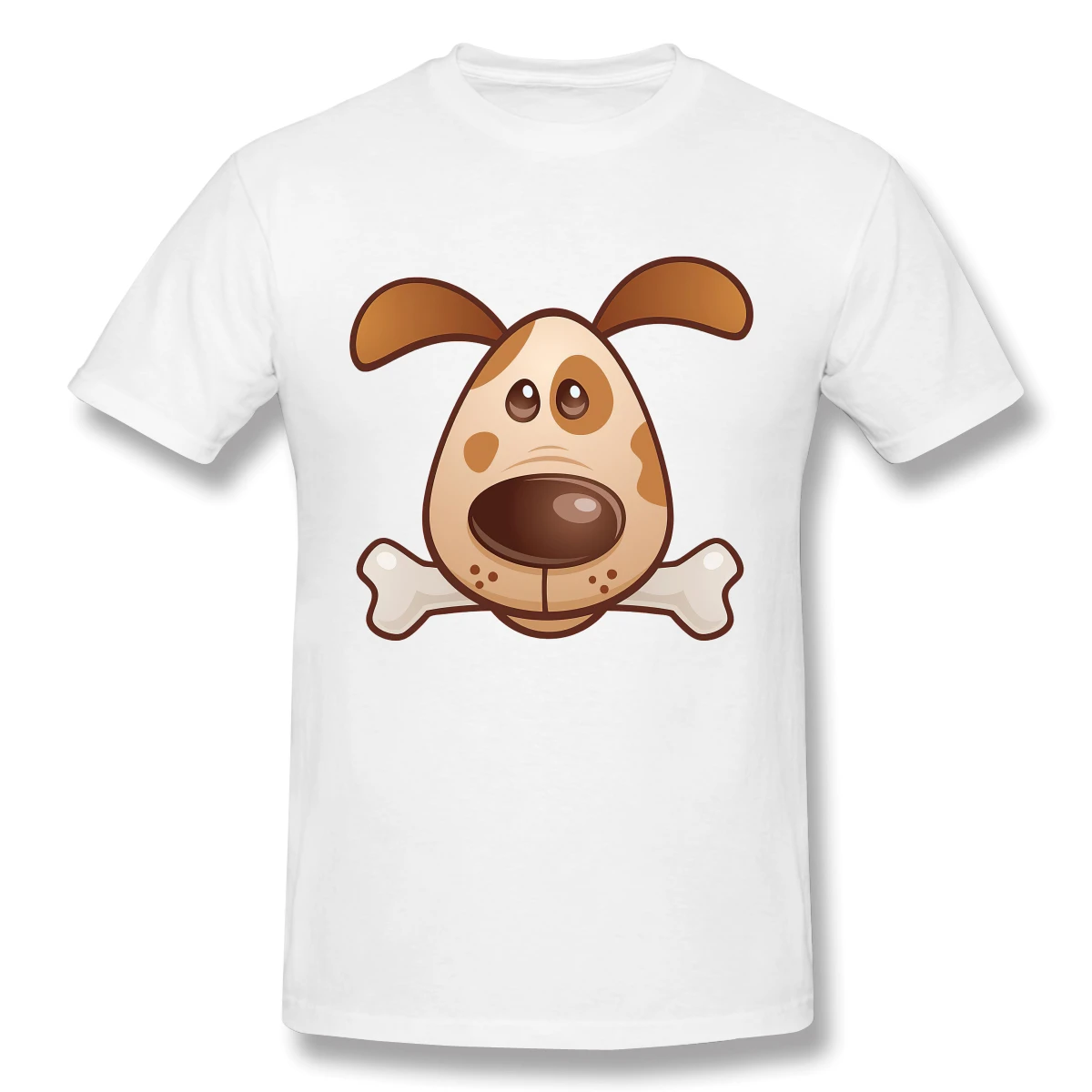 

Cute Puppy with Bone T Shirt Man T Shirt Casual SHORT Daily Tees