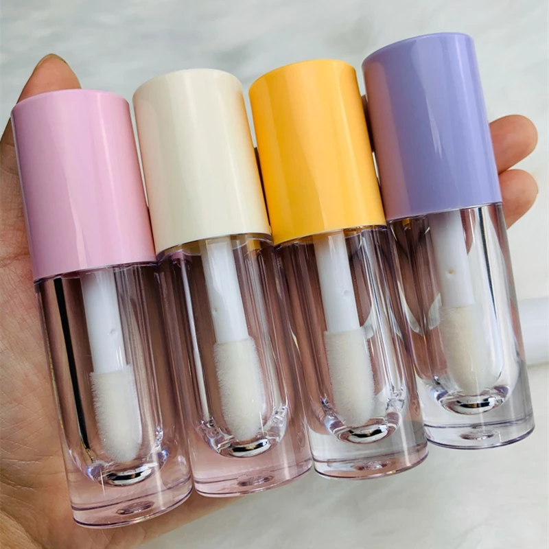 Trending Product Customized Lip Gloss Packaging 6.5ml Big Brush Empty Lipgloss Tubes Round Clear Lip Gloss Tube Bottle Container