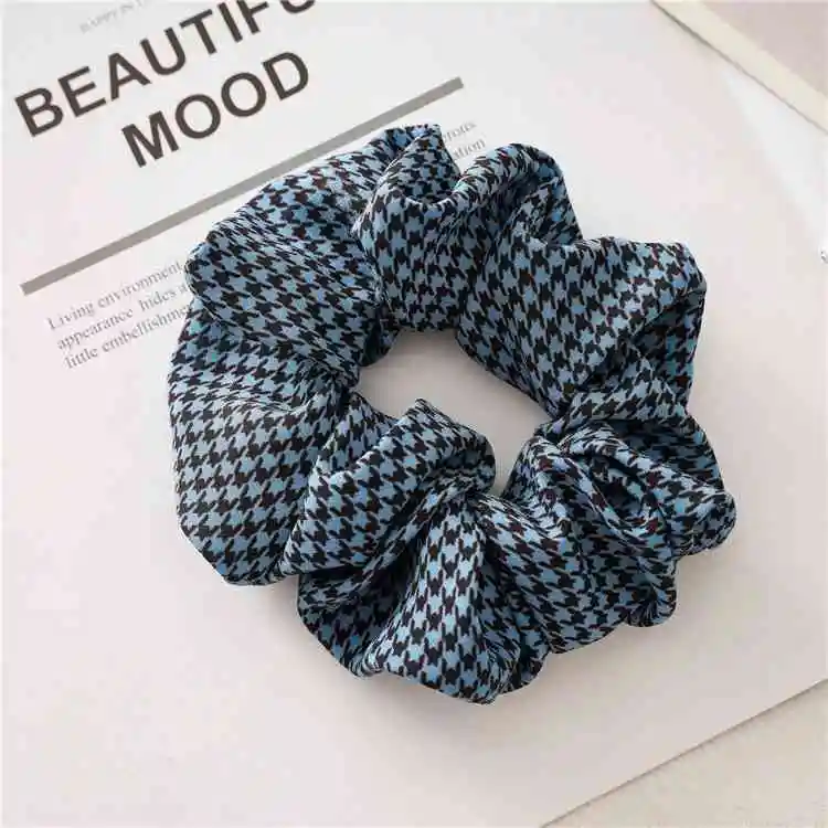 Новинка женское элегантное тонкое кольцо из тонкой ткани в ломаную клетку на