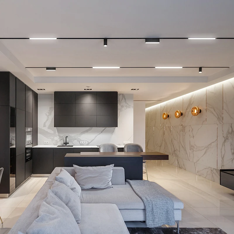 Современные встраиваемые магнитные светильники потолочные лампы с магнитной