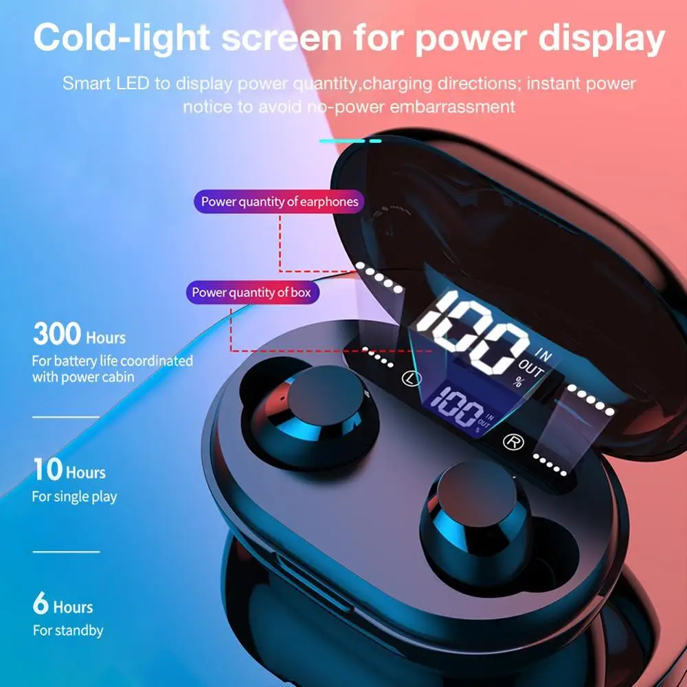TWS IPX6 сенсорный Bluetooth беспроводной 5 0 наушники CVC Noice отмена со светодиодный HD