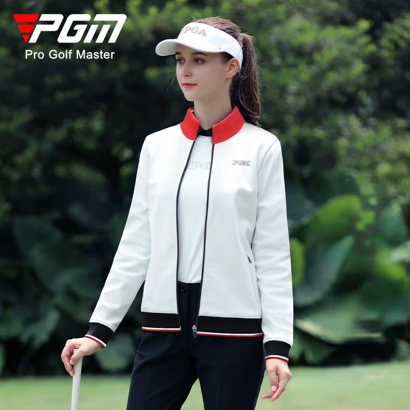 

PGM Golf Jacket Women Winter Windbreaker Long Sleeve Running Keep Warm Casual Coat Ladies Anti-Pilling Velvet Sports S-XL YF422