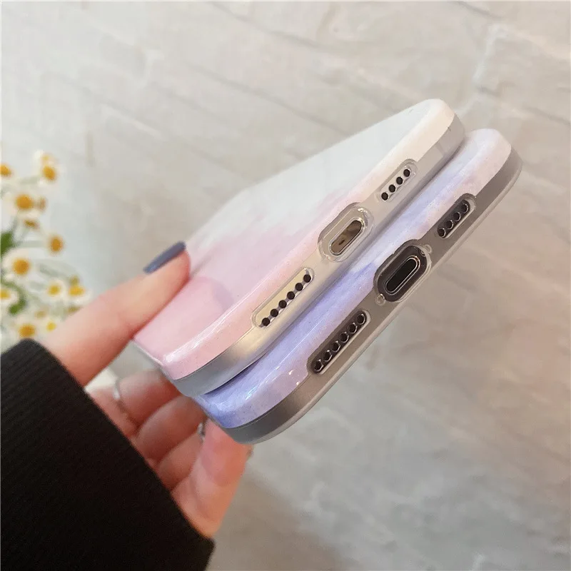 

Color Matching Marble Phone Case For iPhone 12 11 Pro Max 7 8 Plus X XR XS Max Mini Soft Silicone Camera Protection Back Cover