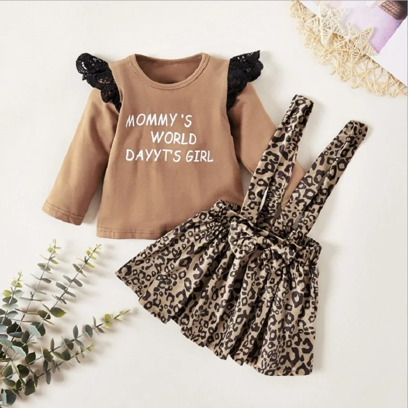 CYSINCOS Newborn Baby Girls Clothing Set Infant New Ruffles Dot Long Sleeve Romper+Strap Dresses Spring Autumn Clothes Outsuit | Мать и