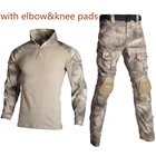Армейский тактический боевой комплект одежды, военная униформа для страйкбола, налокотники, мужские тренировочные рубашки, брюки-карго для стрельбы, охоты