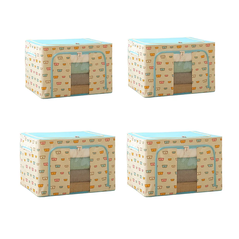 

Прозрачная коробка для хранения одежды со стальной рамой, постельное белье, одеяло, подушка, полка для обуви, контейнер, складной чехол для х...