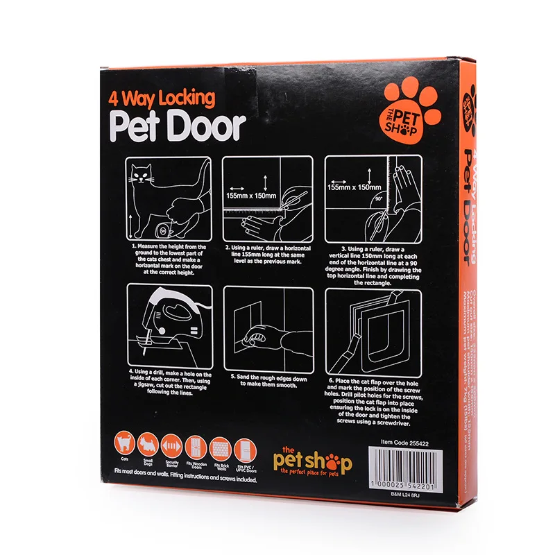 Pet Door Openings Locking Indoor/Outdoor Dogs/Cats For Pets Safe PP Plastic | Дом и сад