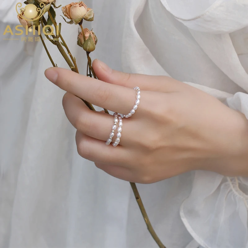 

Женское кольцо из серебра 925 пробы, с натуральным пресноводным жемчугом 2-3 мм