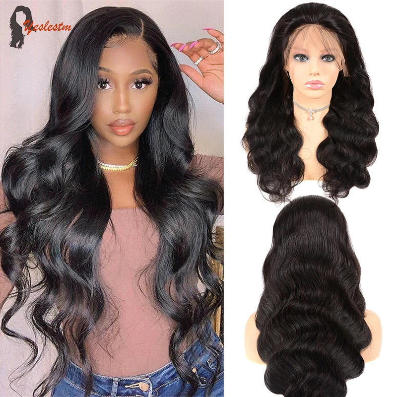 

Yeslestm 4*4*1 кружевные волнистые человеческие волосы парики для черных женщин средней части бразильские волосы Remy безклеевые кружевные челове...