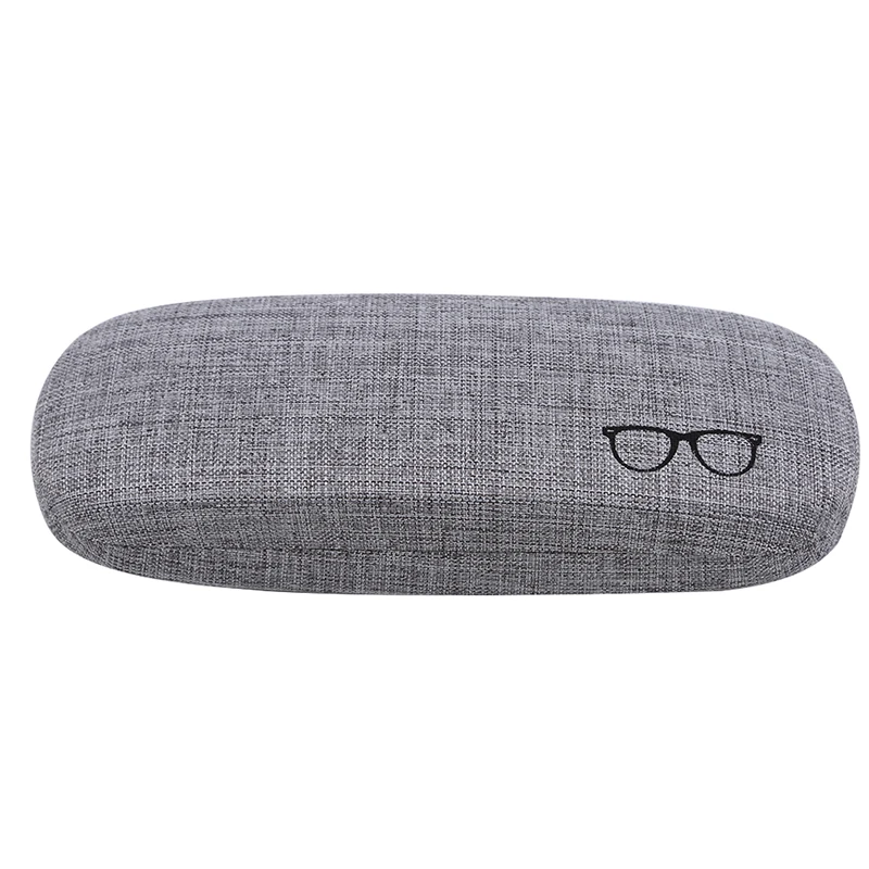 Gray glasses case Модные очки коробка портативный Чехол для очков сумки защитный Органайзер Металл Лен дисплей сплошной цвет - Цвет: Gray glasses case