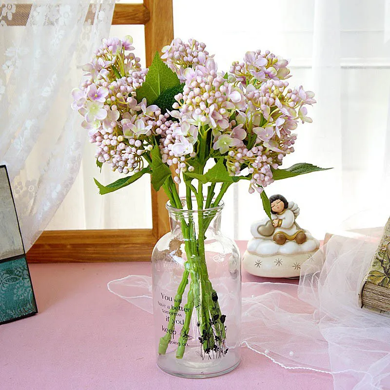 Новый Гортензия цветок короткие ветки дерева с бутон фрукты и искусственные