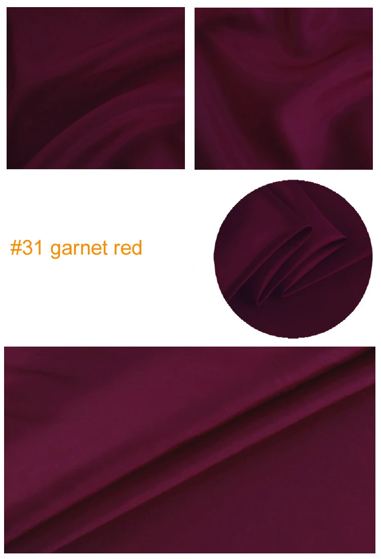 31 garnet red Чистый шелк тутового шелкопряда подкладка ткань habutai Tissu - Цвет: 31 garnet red