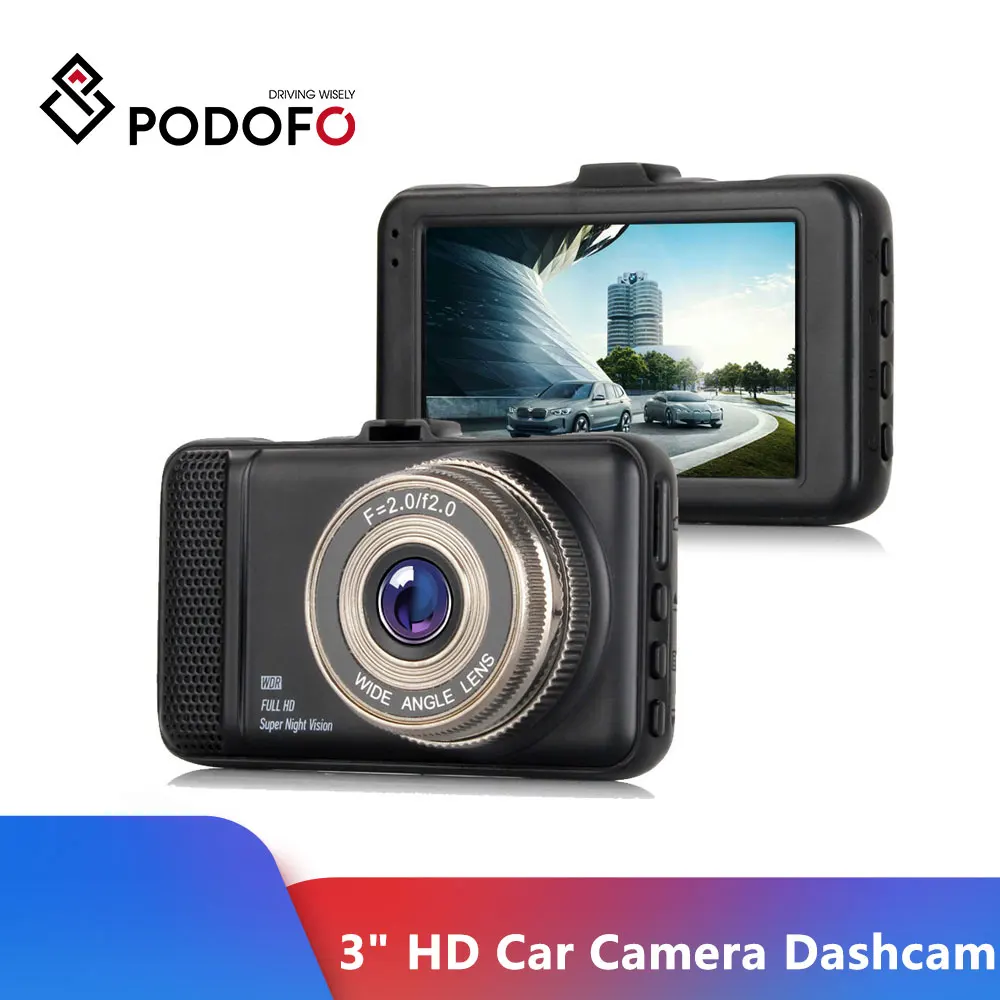 Podofo Автомобильный видеорегистратор " HD Автомобильная камера Dashcam циклическая запись регистратор видео регистратор видеокамера DVRs регистратор g-сенсор