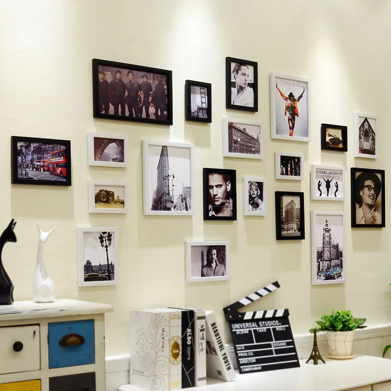 

Домашняя фоторамка в стиле ретро, Настенный декор, фон для гостиной, семейная фоторамка, картина, настенная рамка, подвесная комбинация, 20 шт...