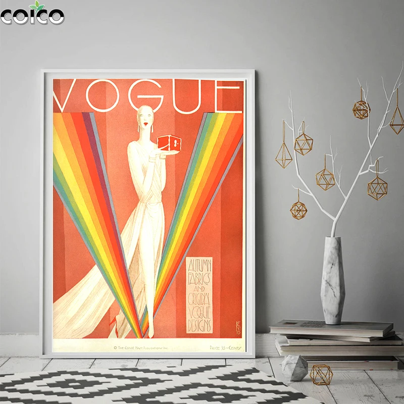 

Color Fashion Magazine Cover Canvas Print Painting Modern Pop Wall Art Picture Aesthetic Bedroom Decor Vogue Poster and Prints