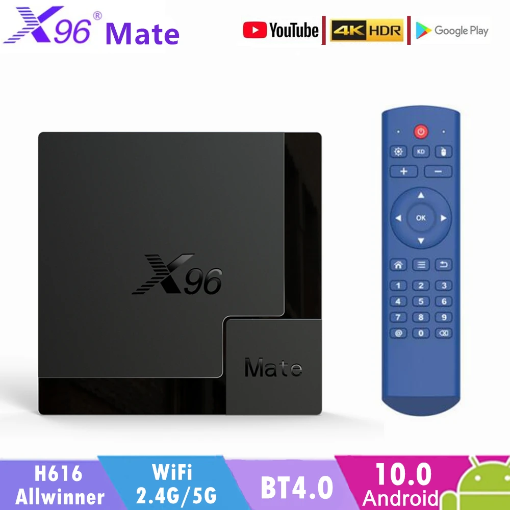 

X96 Mate Intellectual Television Andro 10 4GB 32GB 64GB Allwinner H616 100M 2.4G / 5G WiFi BT4. 0 1080P телевизионная коробка высокого уровня