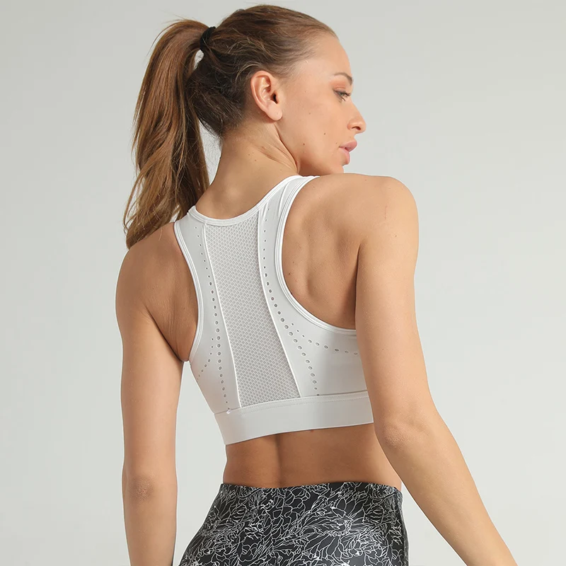 Women High Stretch Sports Bras Quick Dry Padded Yoga Top Fitness Running Gym Tank Tops Racerback Breathable Female | Спорт и