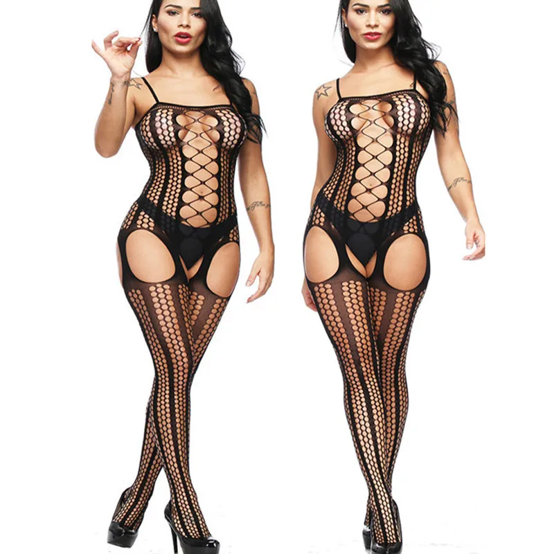 Женские Чулочные изделия сексуальный комбинезон полностью облегающий боди с