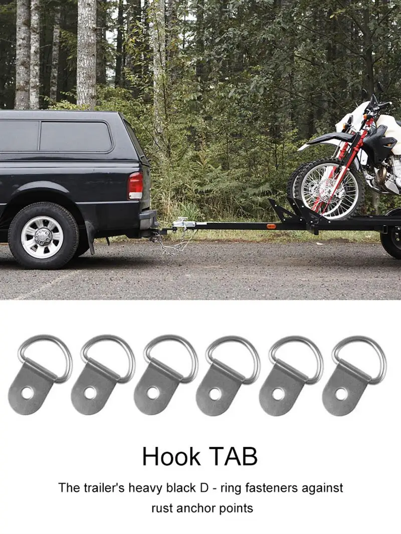 

30pcs Anchor Heavy Duty D-Ring Tie Down Anti Rust Anchor Strap Stainless Steel Lashing Ring for Truck Trailers Boats RV Silver