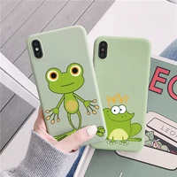 mint funny crown frog animal phone case for iphone 6s 7 8 plus se 2020 11 12 13 pro max x xs max xr back soft silicone cover