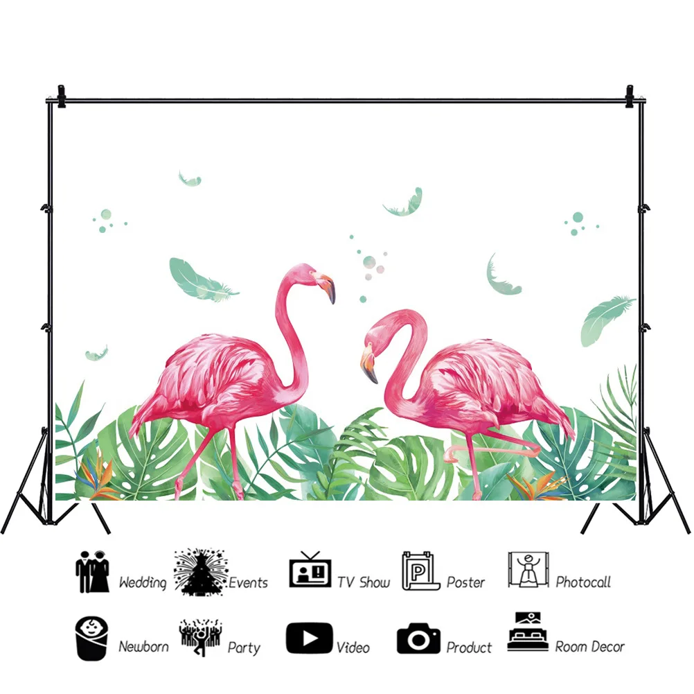 

Let's Flamingo Backdrop Hawaiian Flamingo Party Backdrops Summer Luau Flamingo Birthday Baby Shower Background