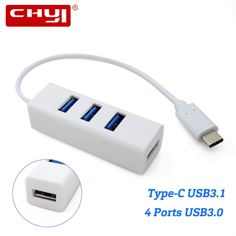 4 порта Mini USB 3 0 Hub Type C 1 разделитель USBC адаптер для компьютера ПК ноутбука