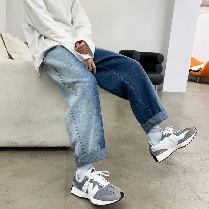 Мужские джинсы с градиентным переходом цвета повседневные свободные брюки в