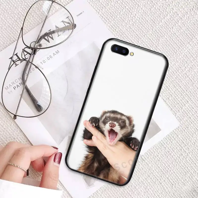 

Cute Ferrets cartoon funny painting Phone Case For OPPO R9 R11 R15 R17 RENO Realme S PLUS Normal 2z 3 5 C2 pro accessories