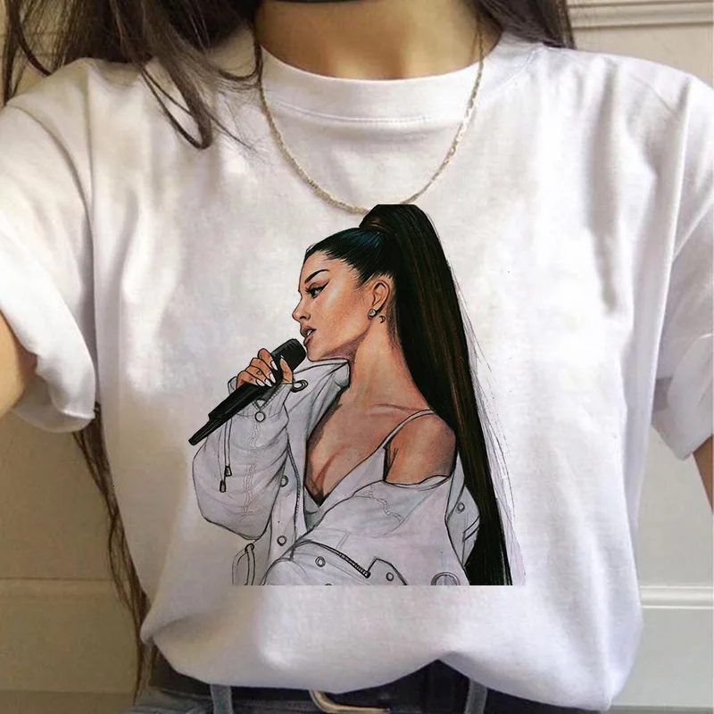 

Hot Selling In Europe And America American Singer Ariana Grande Print Ladies Comfortable Loose Cotton T-shirt Top Women S-3xl