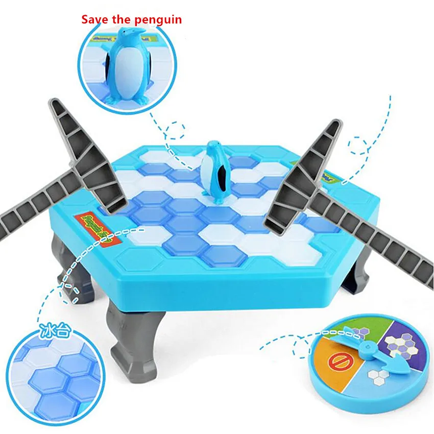 

1PCS Penguin Ice Kids Puzzle Game Children Sports Toys Kid Gifts Desk Game Break Ice Block Hammer Trap Party Toy