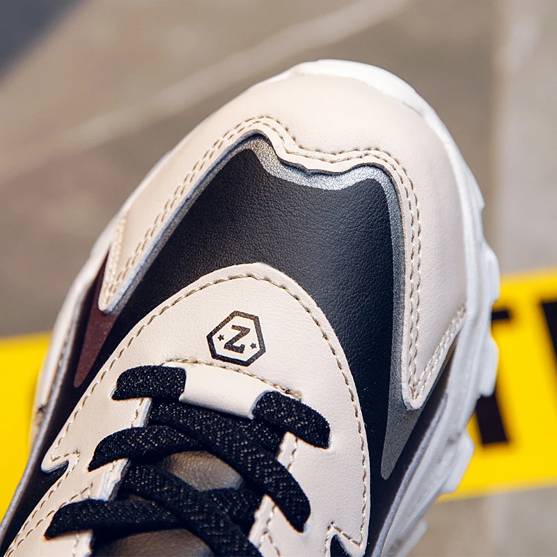 Zapatillas de deporte para ni&ntilde;os, zapatos casuales para ni&ntilde;os, calzado deportivo y para correr, suela antideslizante de EVA de cuero PU colorido a la moda-4
