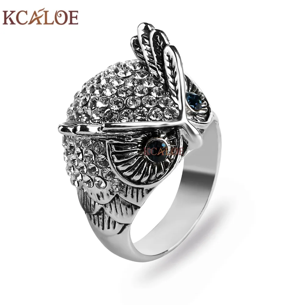 Кольцо с большой совой KCALOE кольцо из титана золотым и серебряным покрытием