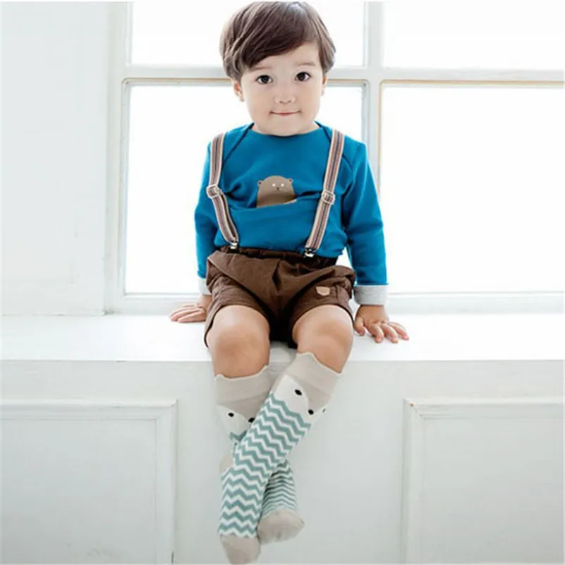 До колена Нескользящие Детские носки для новорожденных девочек и мальчиков