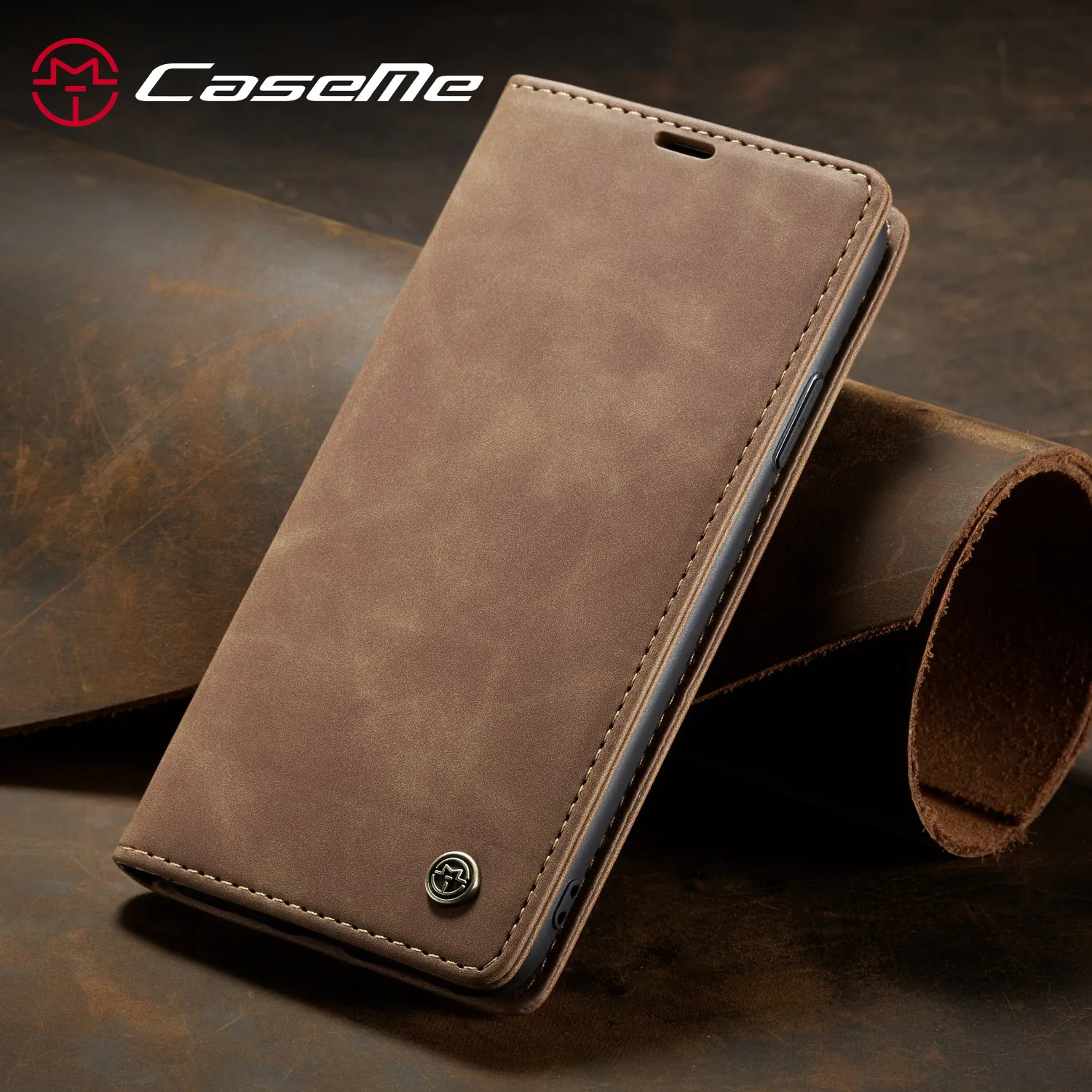Кожаный чехол для iPhone 12 11 Pro X XR XS Max CaseMe ретро кошелек роскошный с магнитной