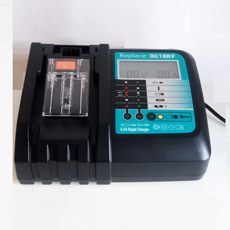 Fast Lithium Battery Charger 6.5A LCD for Makita 14.4V 18V battery fit 100-240V voltage and fan cooling+ high quality