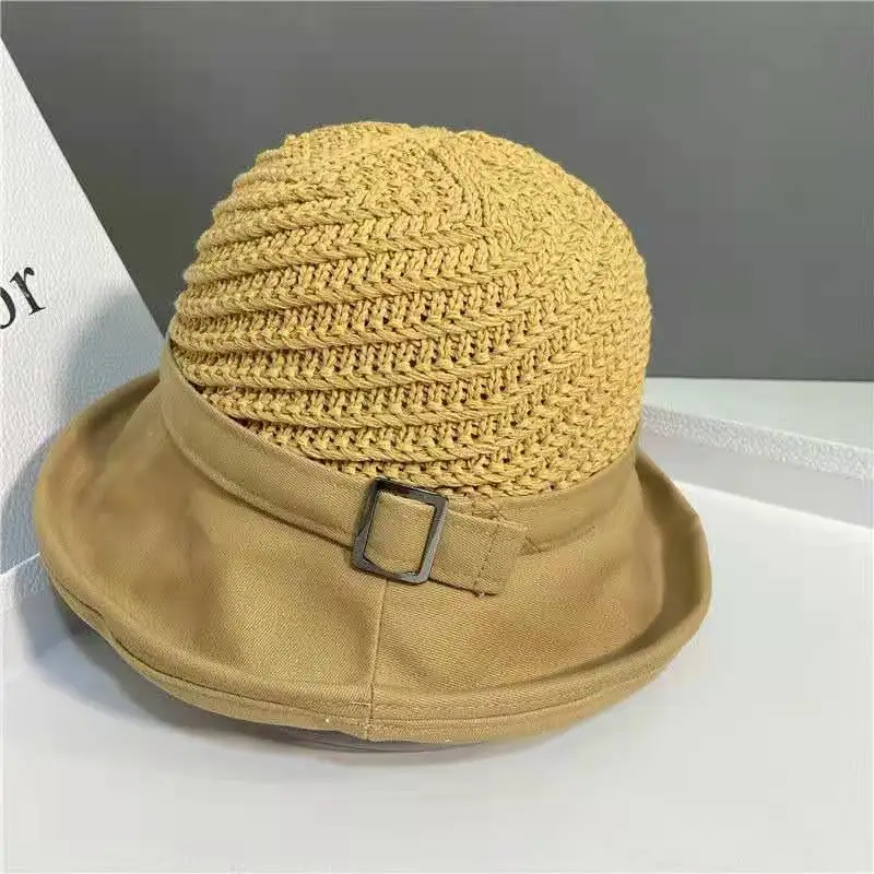 

New Ladies Sun Hat For Women Raffia Straw Hat Foldable Summer Hat Wide Brim Beach Hat Female Chapeau