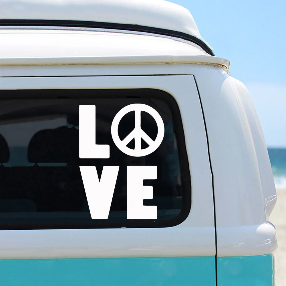 

Lovely Peace symbols Carbon Sticker Reflective Waterproof Vinyl Funny Sticker Accessories For Mazda Cruze Peugeot