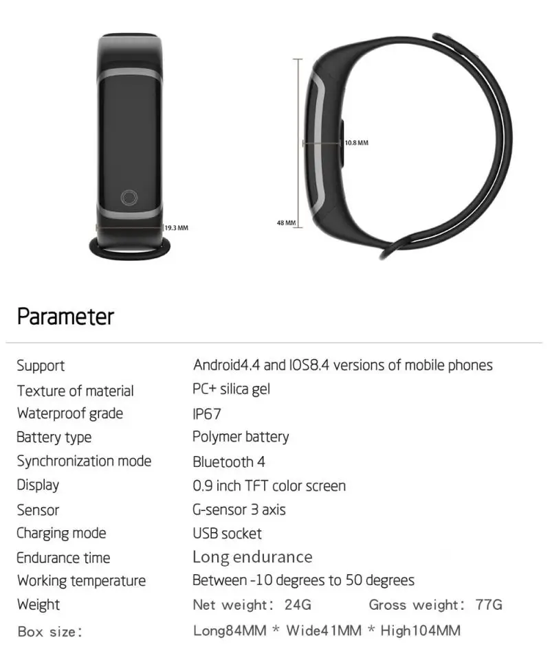 Умный Браслет Sanda M4 с цветным экраном для плавания водонепроницаемые мужские и