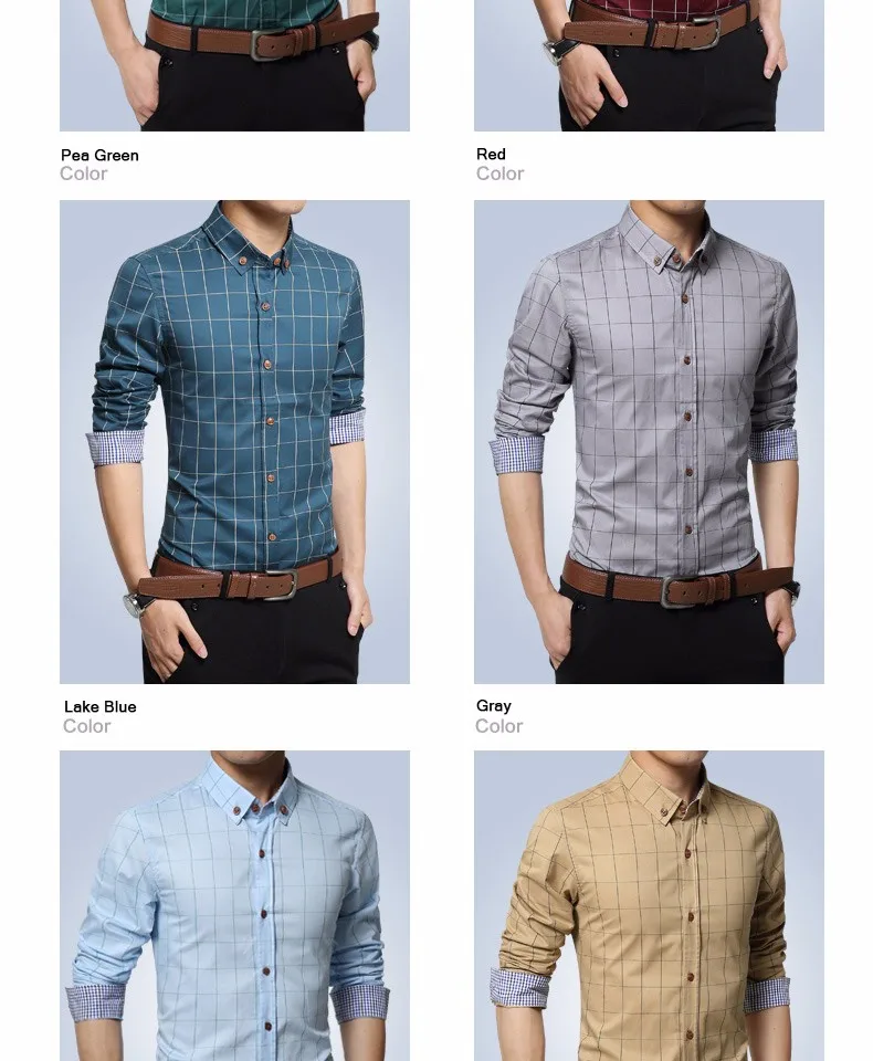 Новая коллекция модных осенних свитеров Для мужчин одежда Slim Fit Для мужчин рубашка с длинными рукавами Для мужчин клетчатая хлопковая Повседневное Для мужчин рубашка социальных размера плюс M-5XL