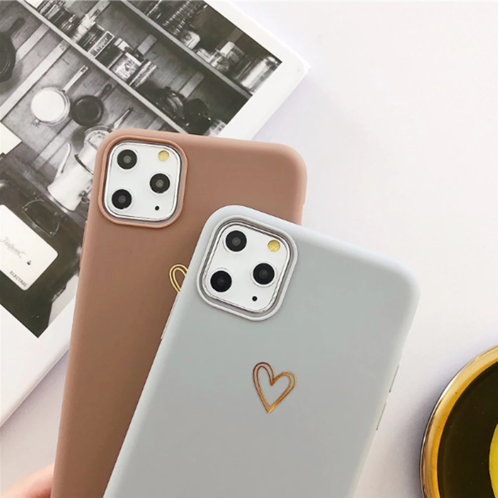

Luxury Soft Shockproof Phone Case For iPhone 11 Pro X XS Max XR 6 6S 7 8 Plus Case Love Heart Silicon Protection Back Cover Capa