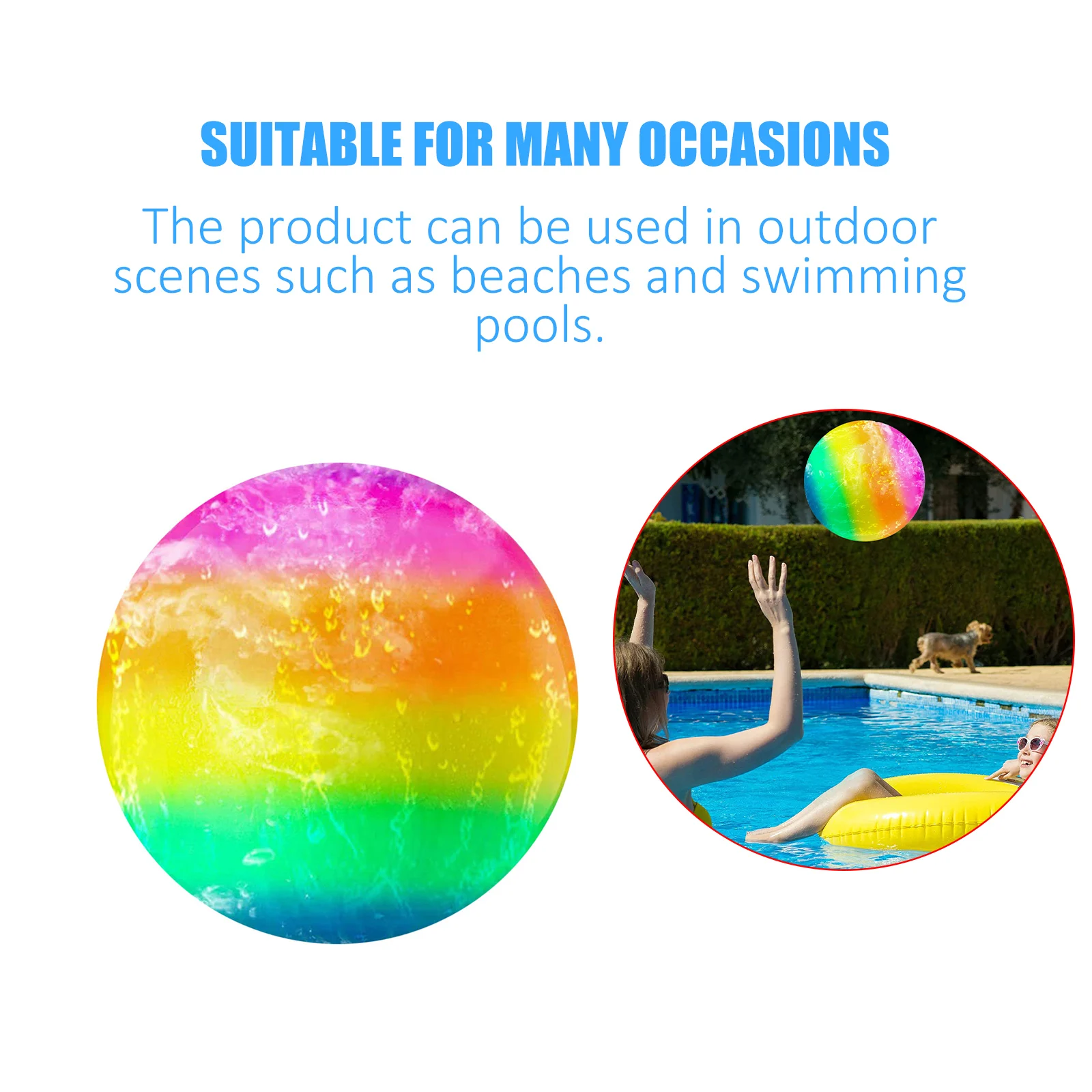 

Water Bouncing Ball Outdoor Pool Play Ball Inflatable Beach Ball Summer Swimming Toy Water Game Sports Ball Toy for Teens Adults