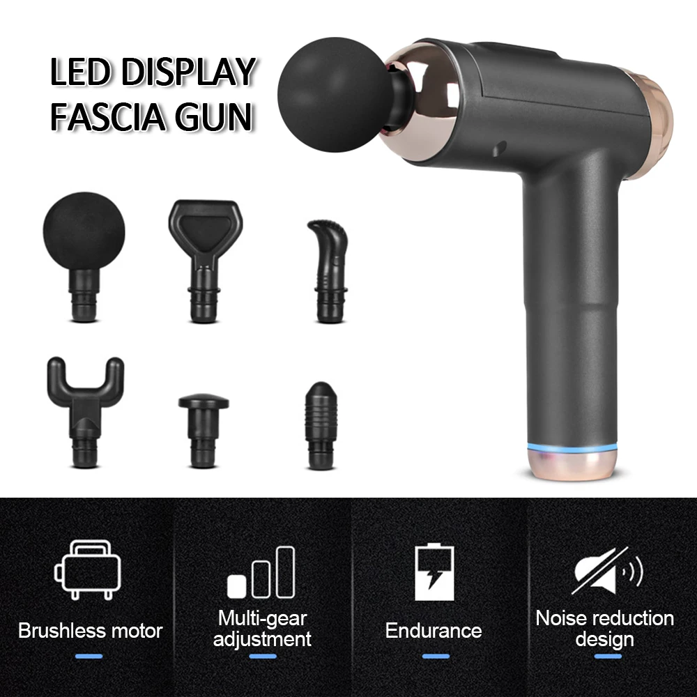 Массажный пистолет Электрический вибромассажер для шеи с ЖК дисплеем 20